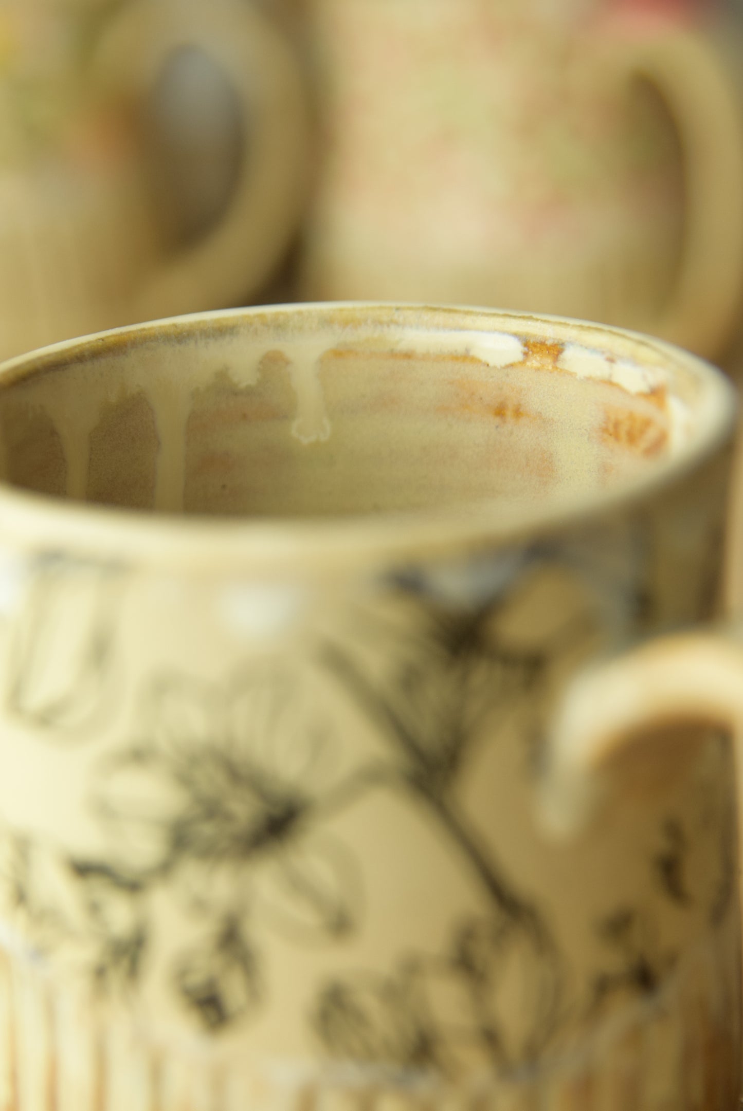 Wheel Thrown Pottery - Cozy Cottage Magnolia Flower Mug