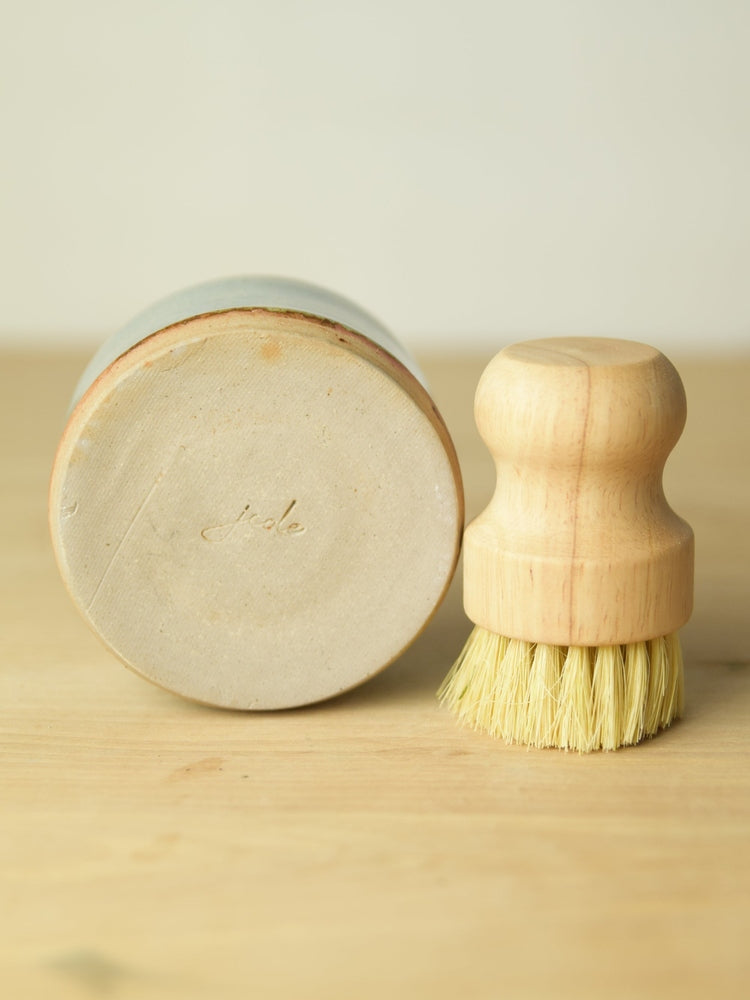 Blue Soap Dish and Brush Set