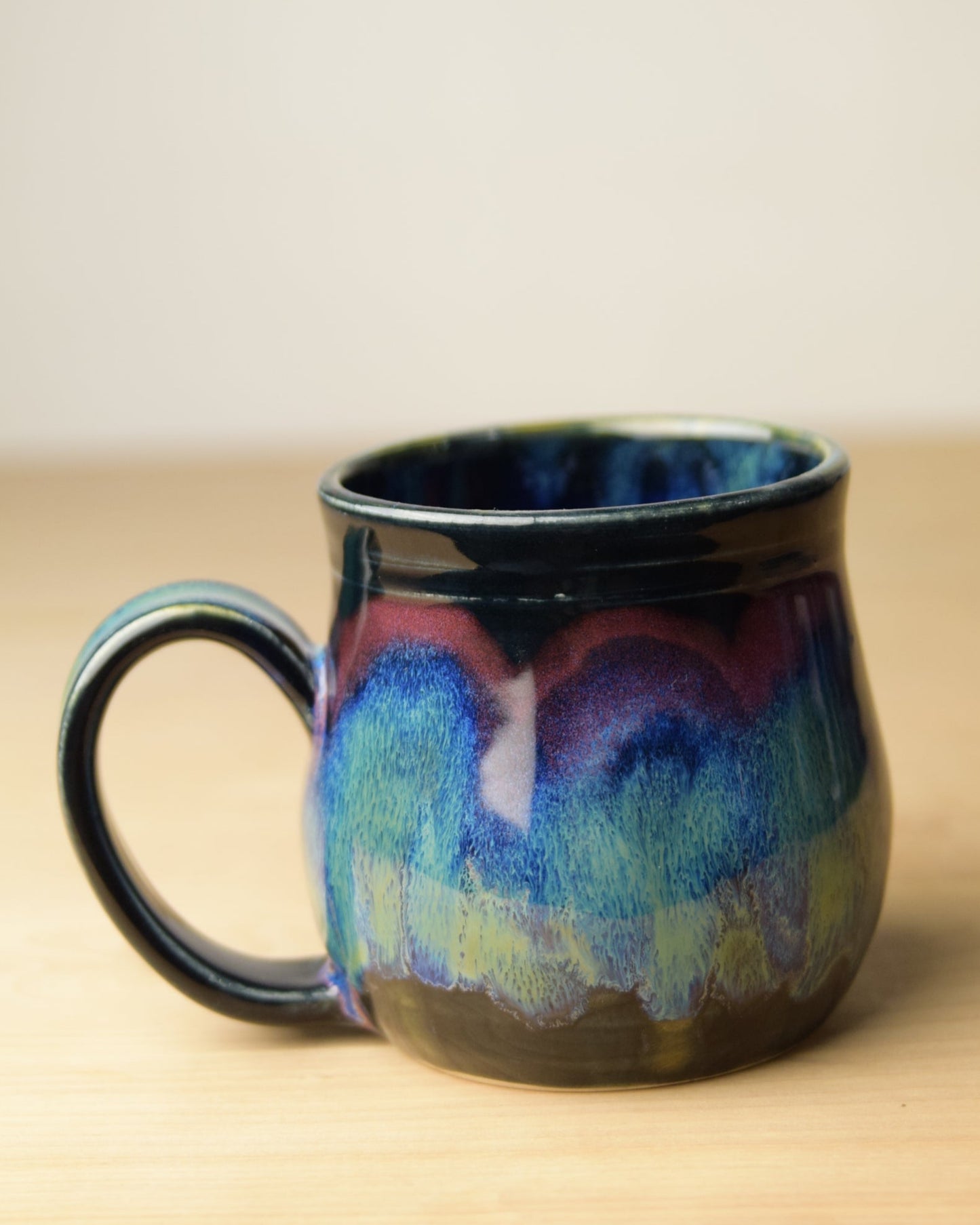 Northern Lights Wheel Thrown Ceramic Coffee Mug