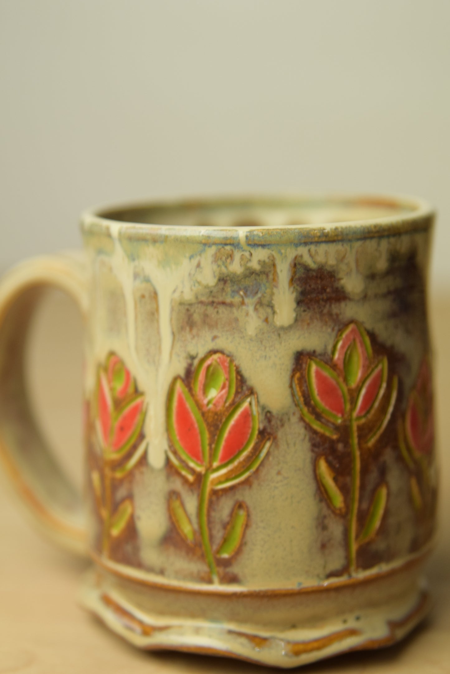 Wheel Thrown Pottery - Cozy Cottage Floral Mug