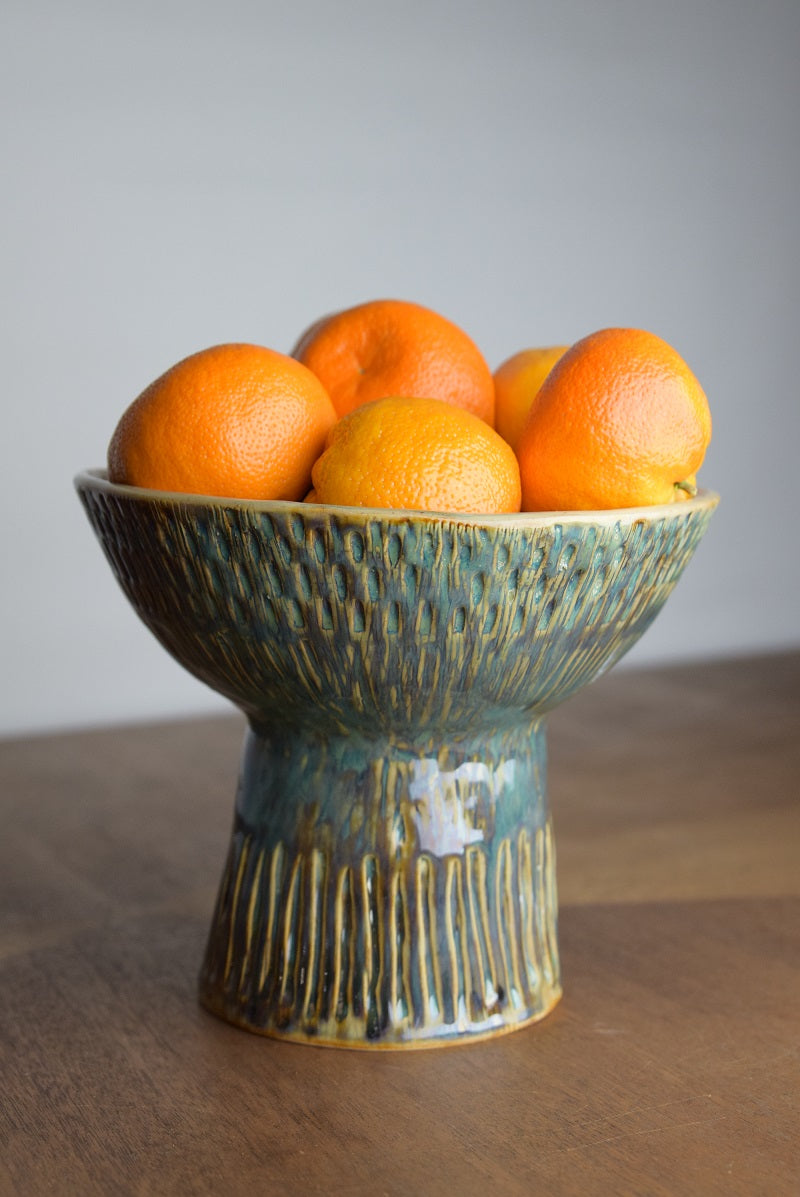 Hand Built Ceramic Pedestal Bowl