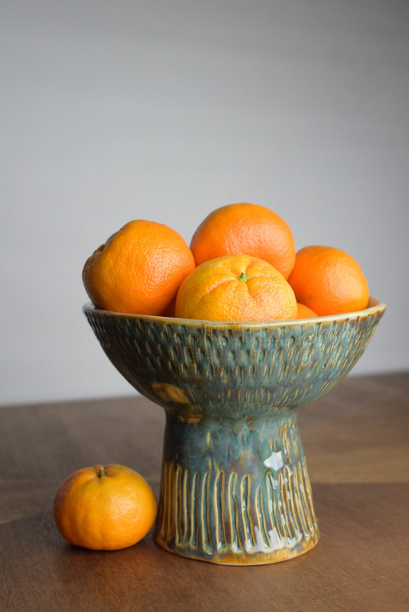 Hand Built Ceramic Pedestal Bowl