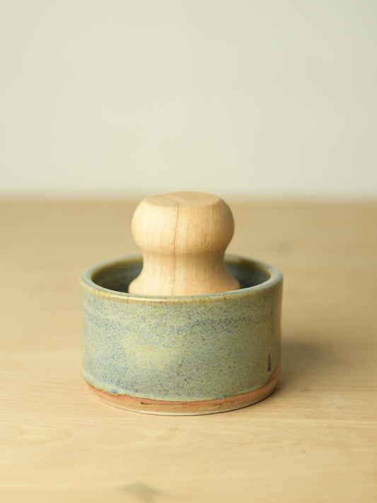 Blue Soap Dish and Brush Set