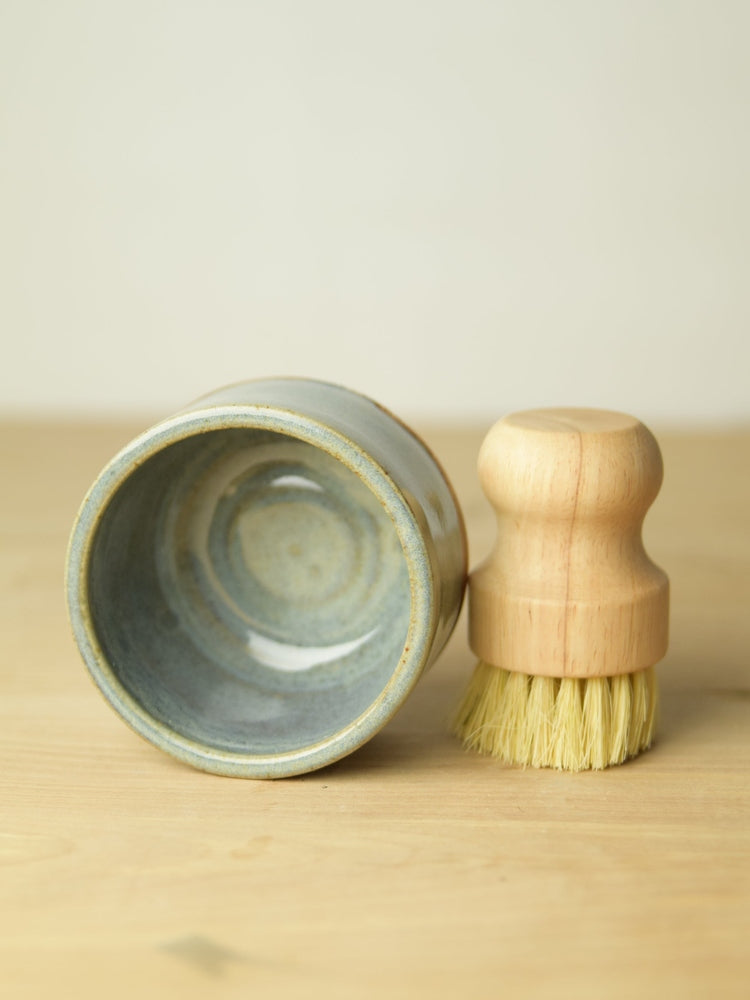 Blue Soap Dish and Brush Set