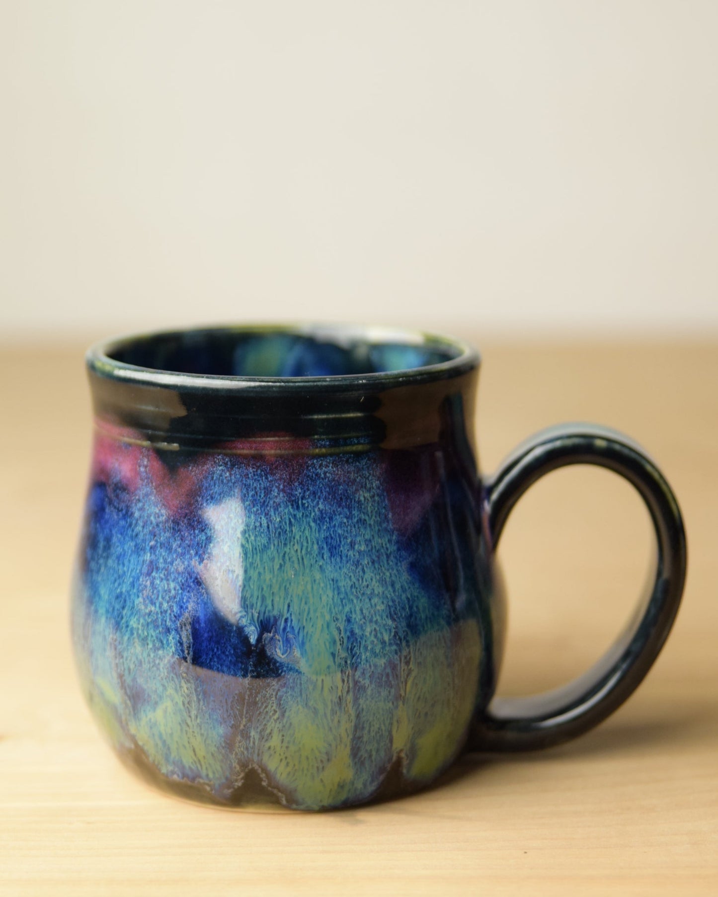 Northern Lights Wheel Thrown Ceramic Coffee Mug