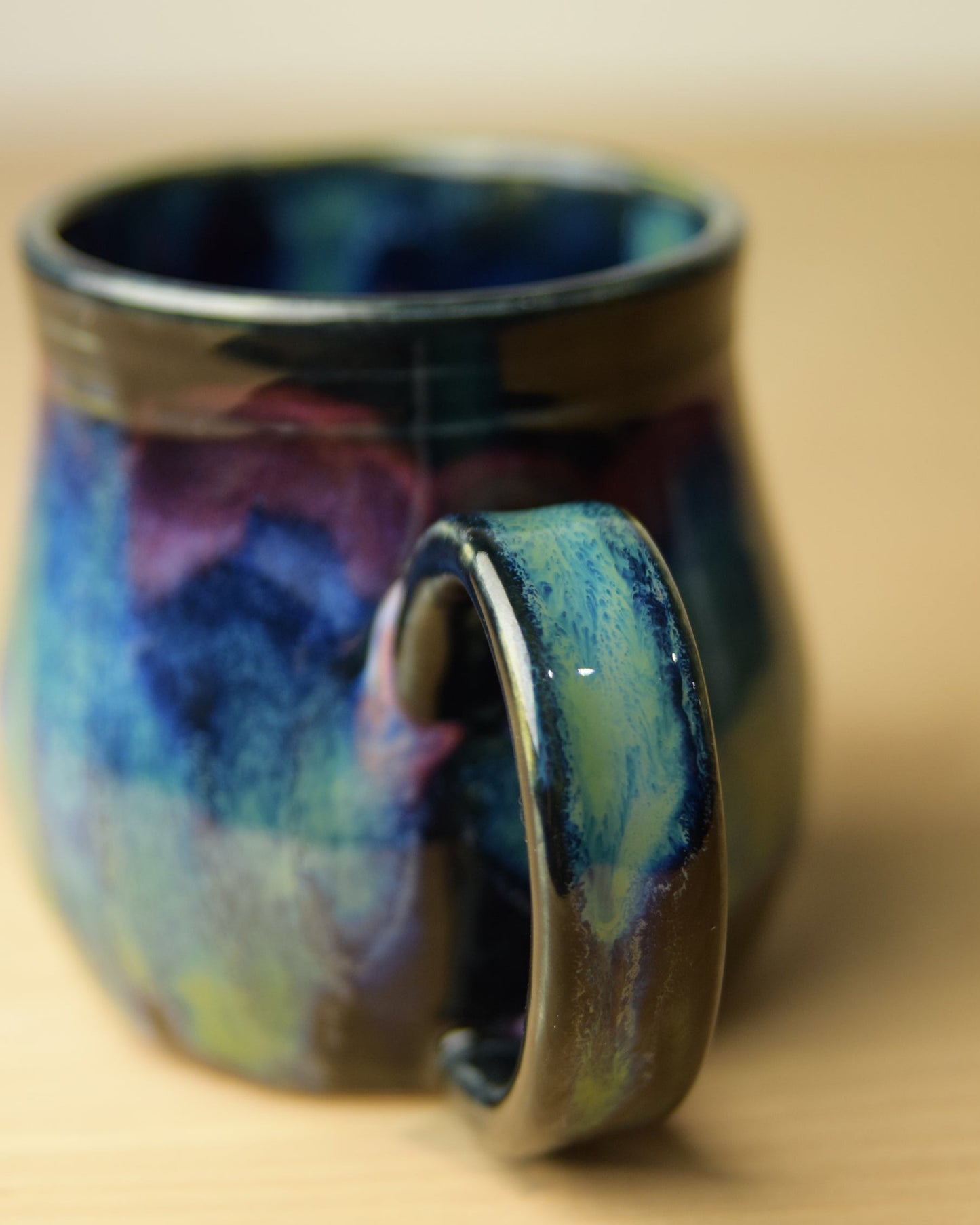 Northern Lights Wheel Thrown Ceramic Coffee Mug