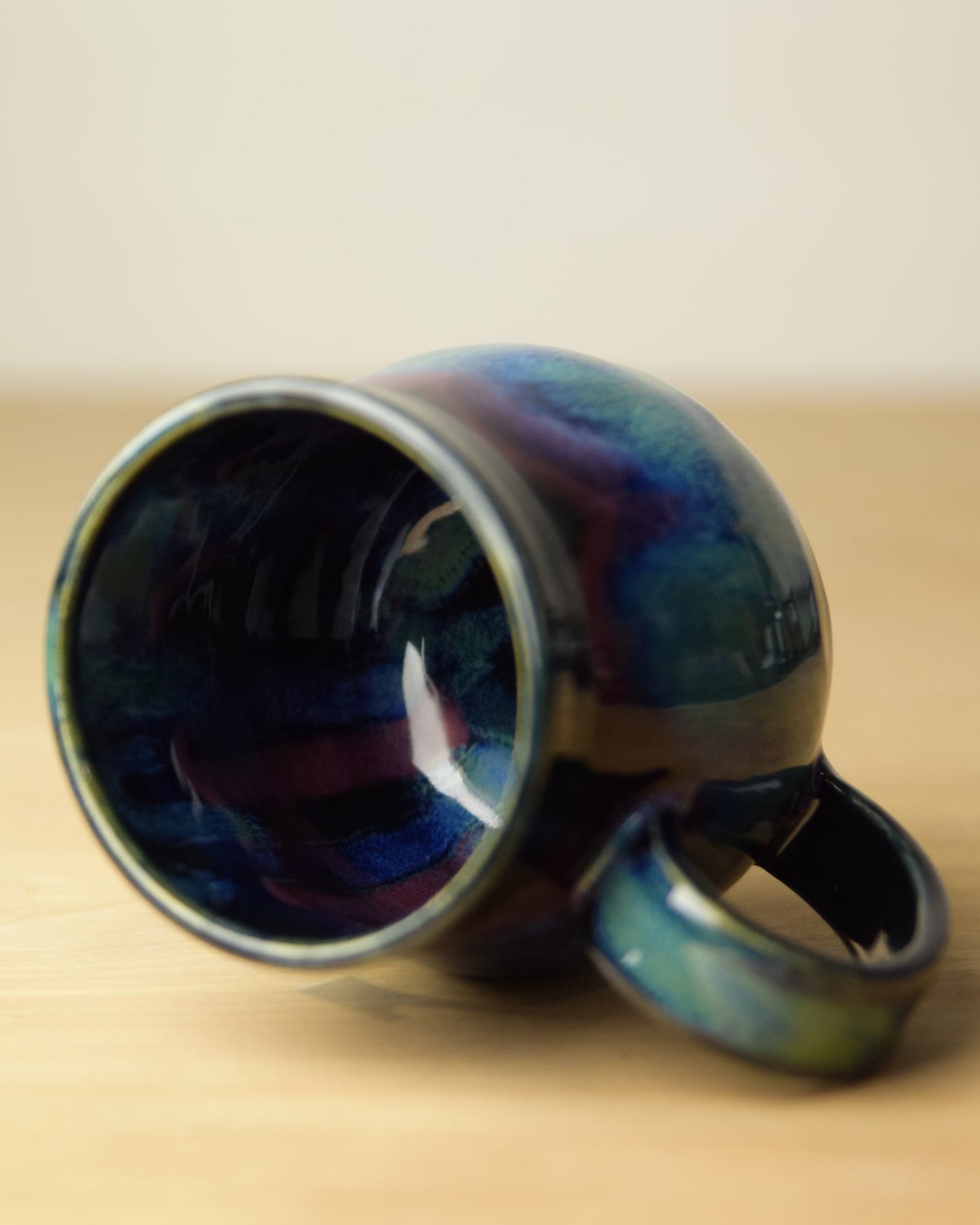 Northern Lights Wheel Thrown Ceramic Coffee Mug