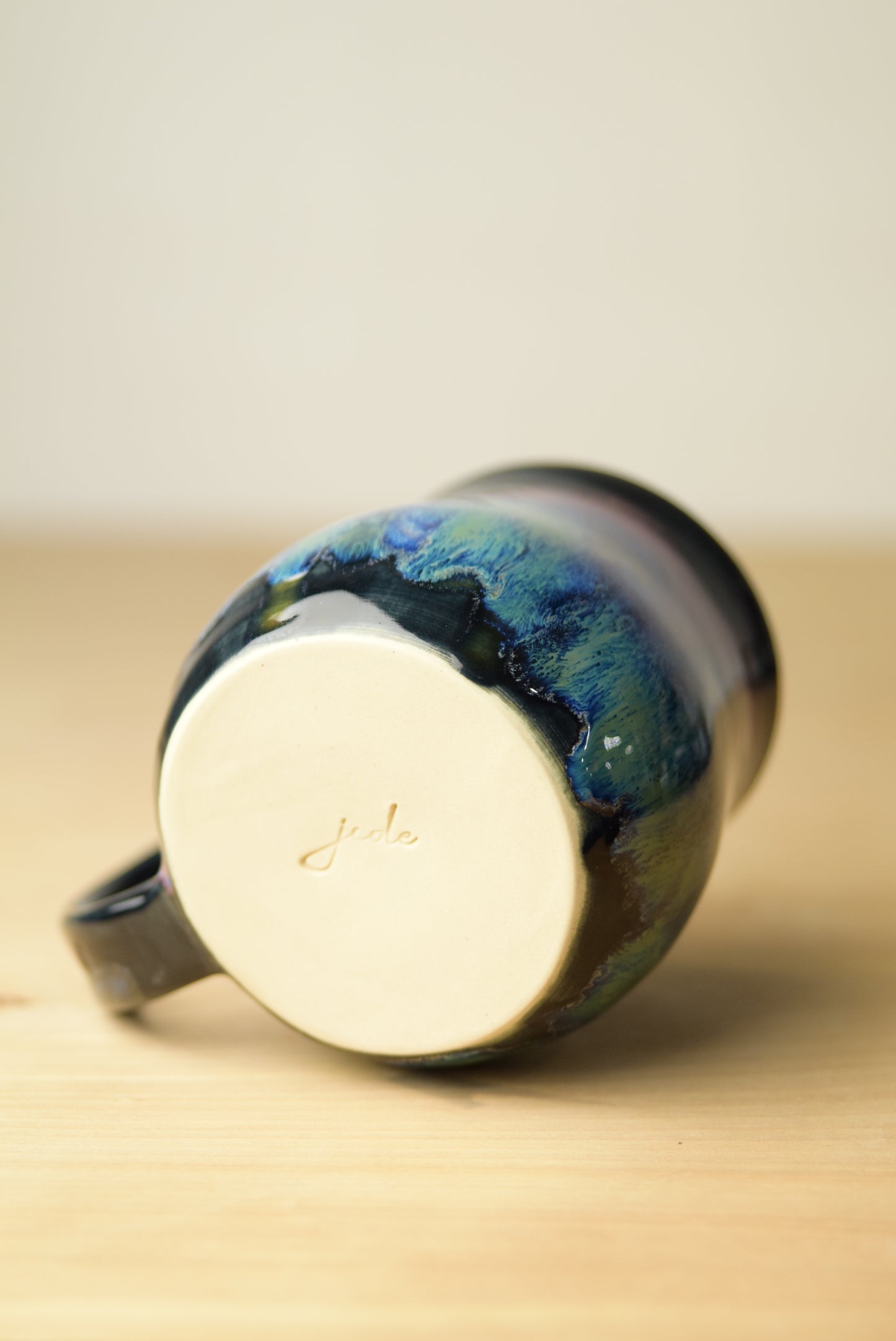 Northern Lights Wheel Thrown Ceramic Coffee Mug