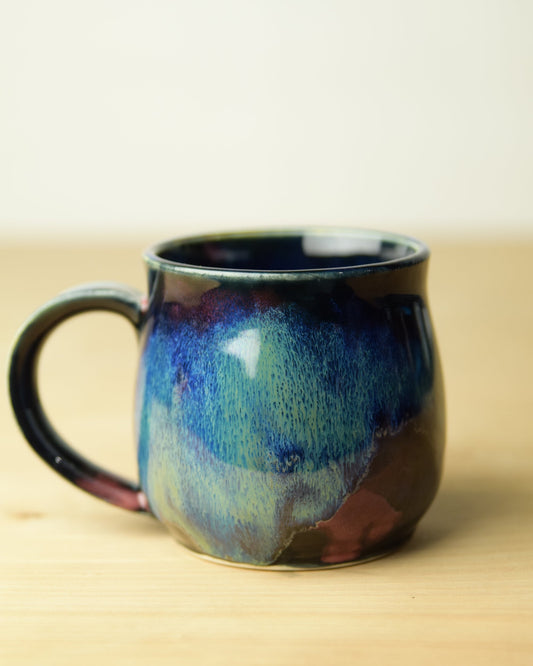 Northern Lights - Wheel Thrown Ceramic Coffee Mug - Galaxy Glaze