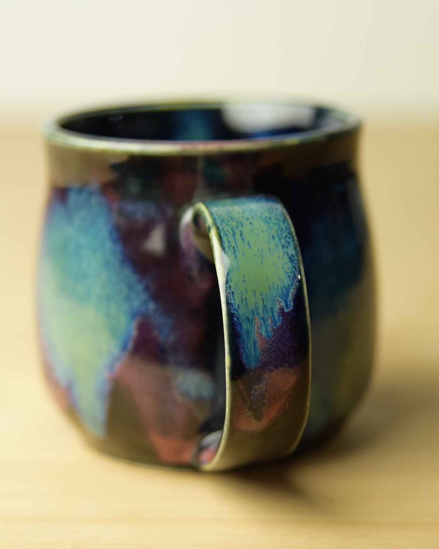 Northern Lights - Wheel Thrown Ceramic Coffee Mug - Galaxy Glaze