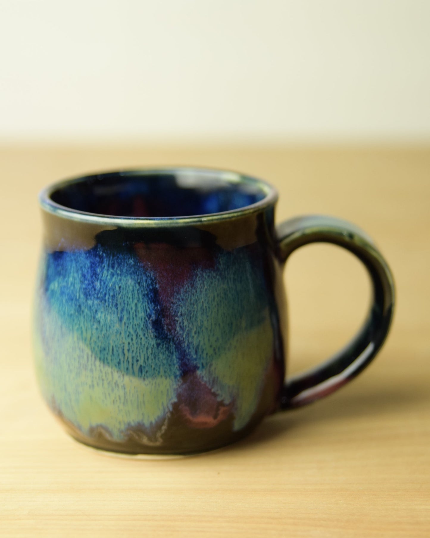 Northern Lights - Wheel Thrown Ceramic Coffee Mug - Galaxy Glaze